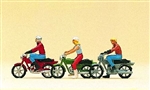 Preiser 10126 - Motocykliści na motorach