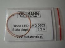 Zdjęcie Ostbahn UMK-01 - Dioda LED SMD 0603 biała ciepła z przewodami