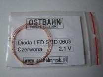 Zdjęcie Ostbahn UMK-02 - Dioda LED SMD 0603 czerwona z przewodami