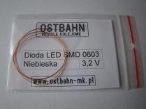 Zdjęcie Ostbahn UMK-06 - Dioda LED SMD 0603 niebieska z przewodami