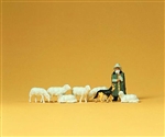 Preiser 14160 - Pasterz i owce, akcesoria